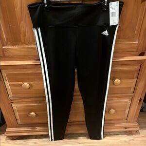 adidas Black Track Pants with White Stripes